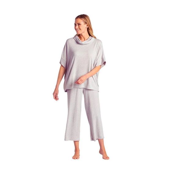Softies Dream Jersey Lounge Set Cowl Neck Capri Pants Grey Size Extra Small EUC - Picture 1 of 12